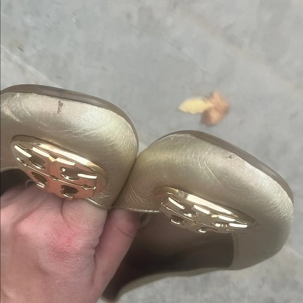 Tory Burch Metallic Gold Flats